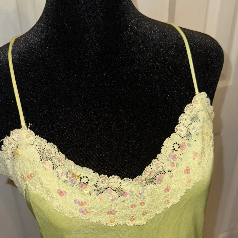 Elegant Light Green Camisole with Floral Details - Picture 2 of 16